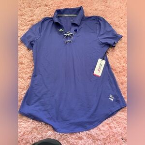 JOFIT WOMEN'S Top Purple GOLF Lace Up SHIRT SZ S
